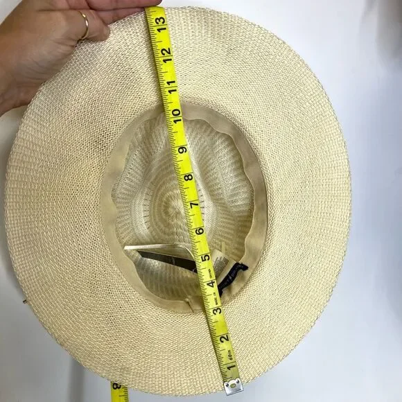 NEW Lucky Brand Stripe Woven Knit Hat Cream One Size - Picture 11 of 12